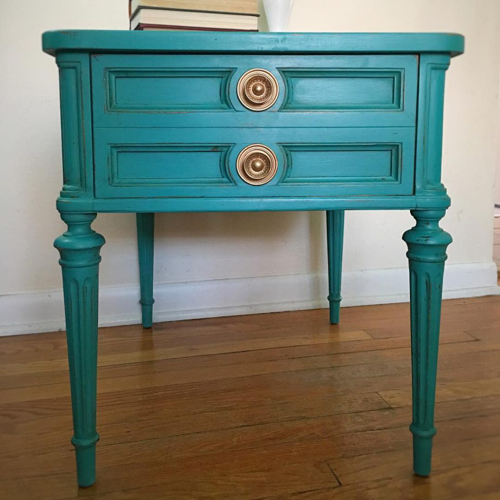 painted end tables before and after