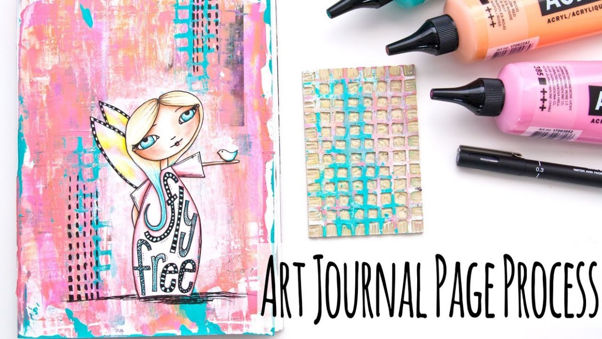 Art Journal Page Process Simple Acrylic Paint Layers Acrylic Pour Painting Cl Near Me