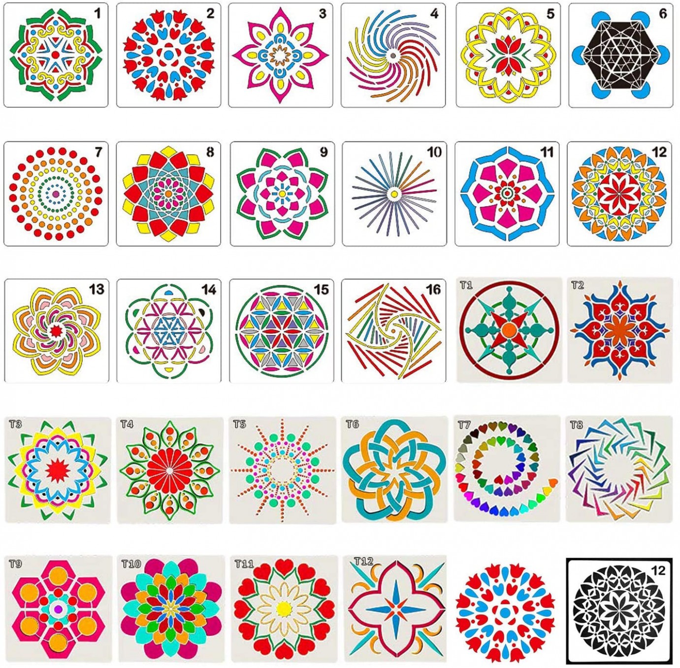 10 Pack Mandala Dot Painting Templates Stencils For Diy Rocks Stone Airbrush Wall Art Canvas Wood Furniture Cards Painting Art Projects Rock Painting Cl Near Me