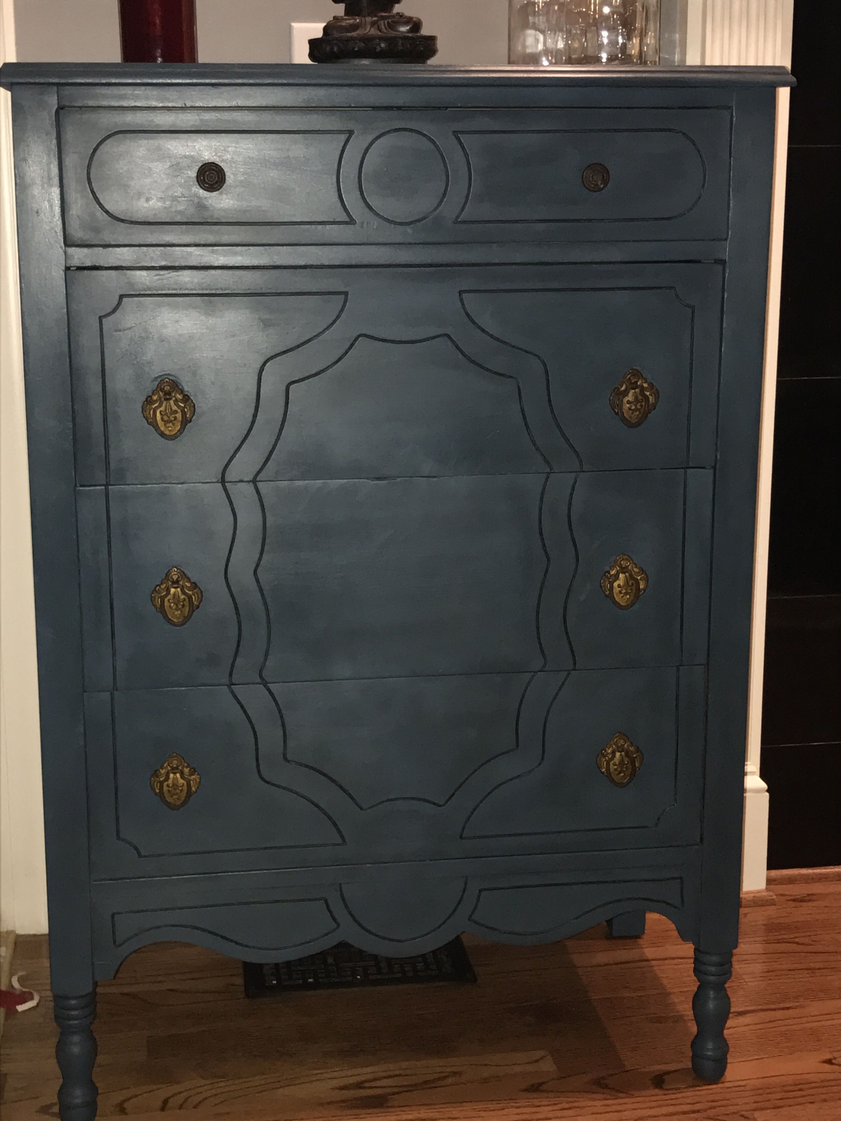 1940's Dresser I Painted With Annie Sloan Aubusson Blue ..