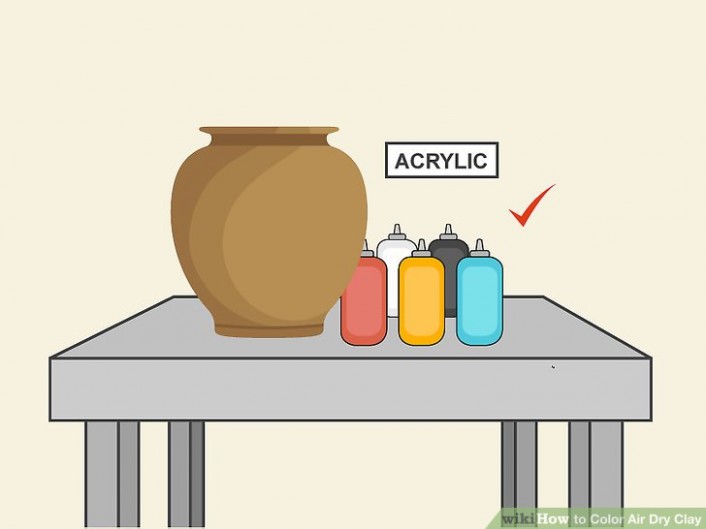 5 Easy Ways To Color Air Dry Clay Wikihow Paint For Air Dry Clay