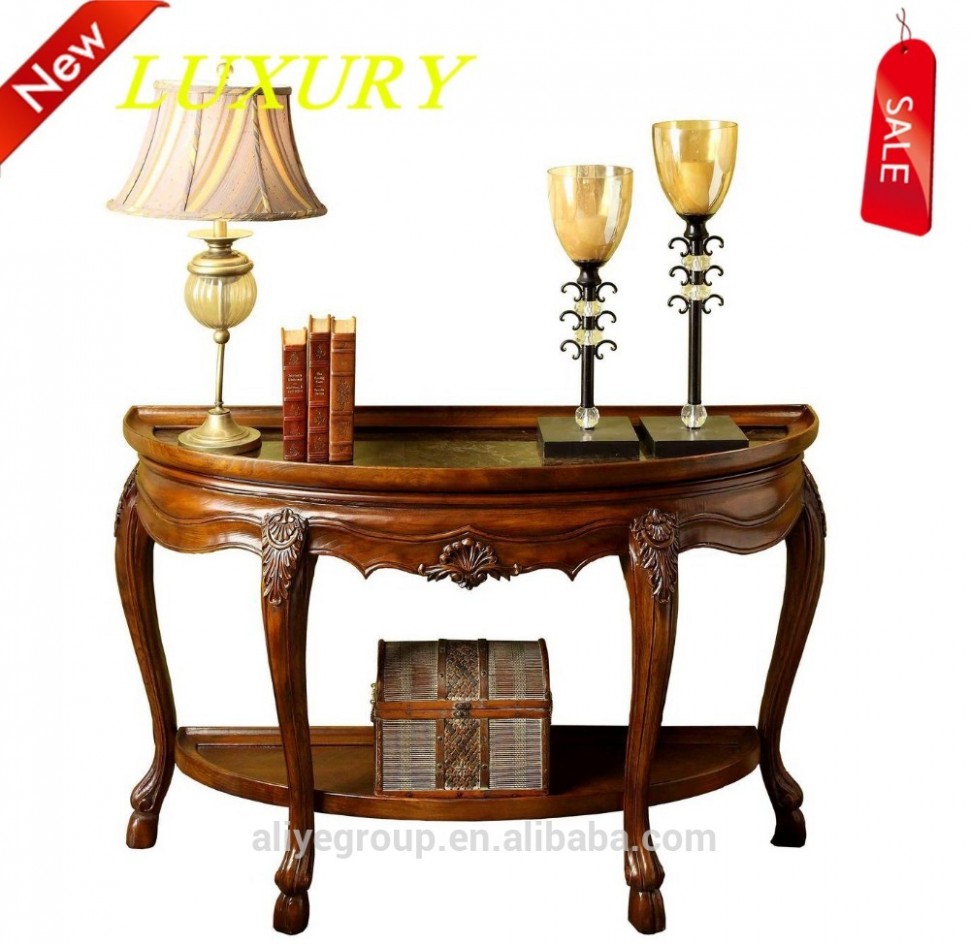 9007a 105 Aliye Solid Wood Furniture Marble Inlay Table ..