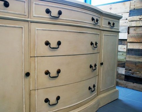 A Beautiful Buffet Finished In Country Grey & Old White ..