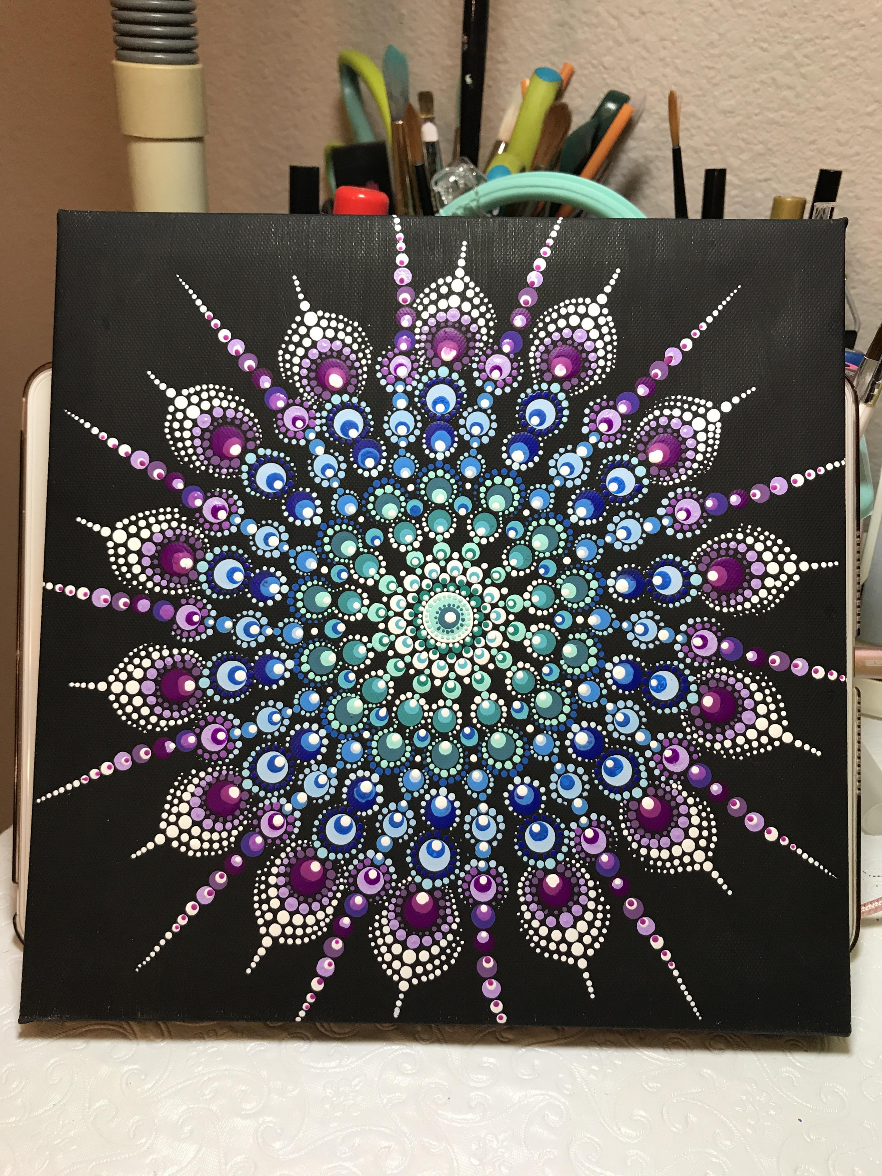 A Birthday Mandala For A Friend. I Buy Cheap Canvases From The ..