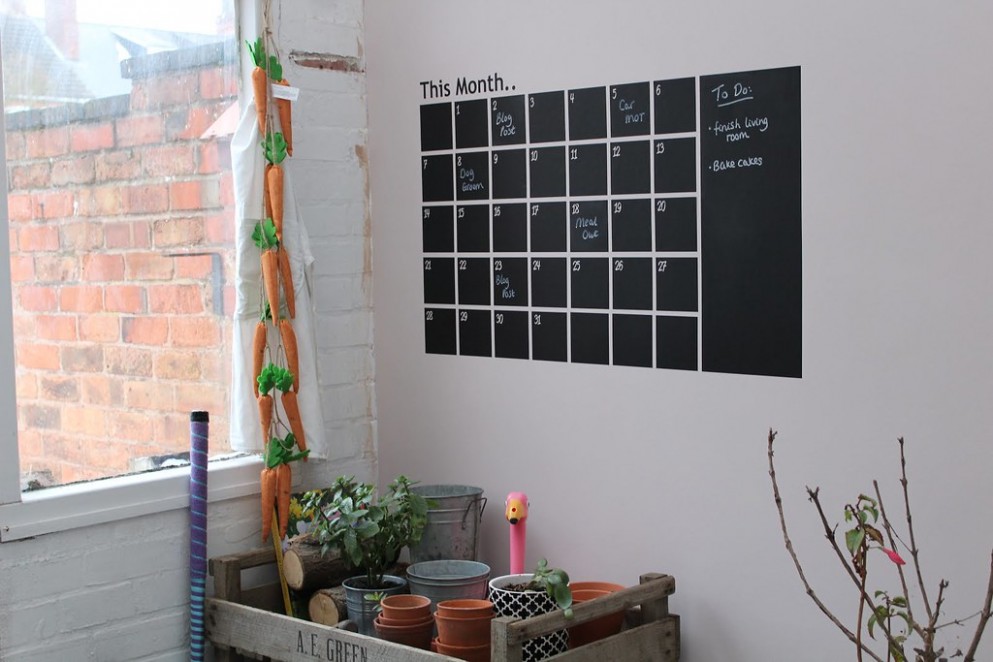 A Chalkboard Calendar Wall Sticker | Wallboss Review Where To Buy Chalk Paint Near Me