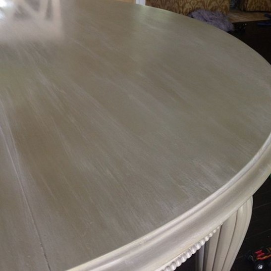 A Dining Room Table Given A Lovely Color Wash Of Paloma ..