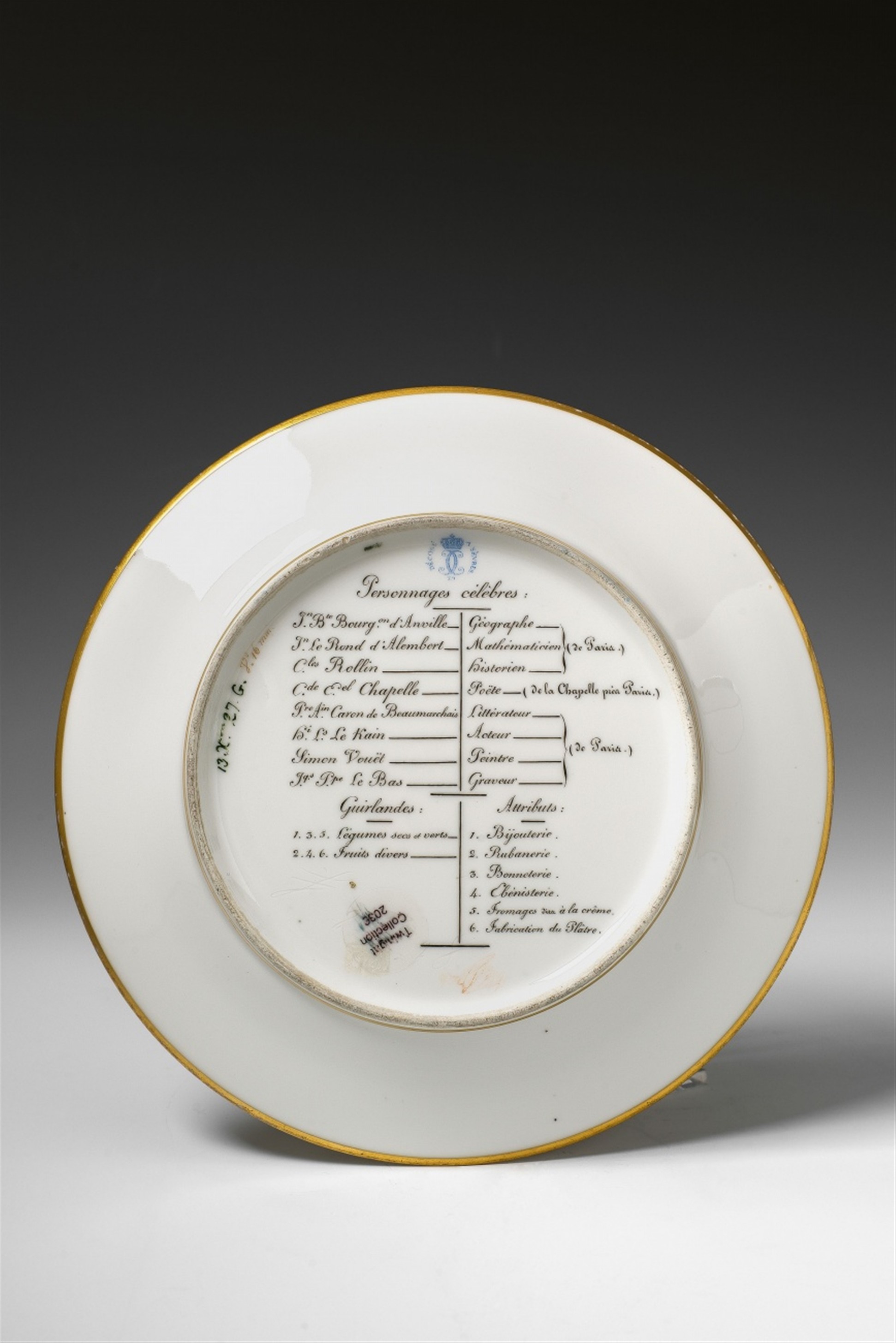 A Rare Sèvres Porcelain Plate From The Service For The Départements Porcelain Painting Cles Near Me