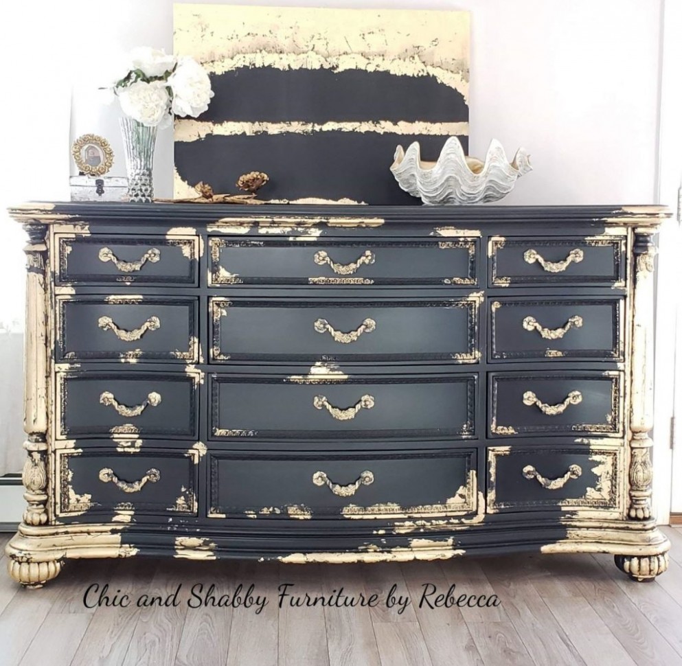Adding Gold Foil Or Metallic Gilding | The Purple Painted Lady How To Paint Over Chalk Painted Furniture