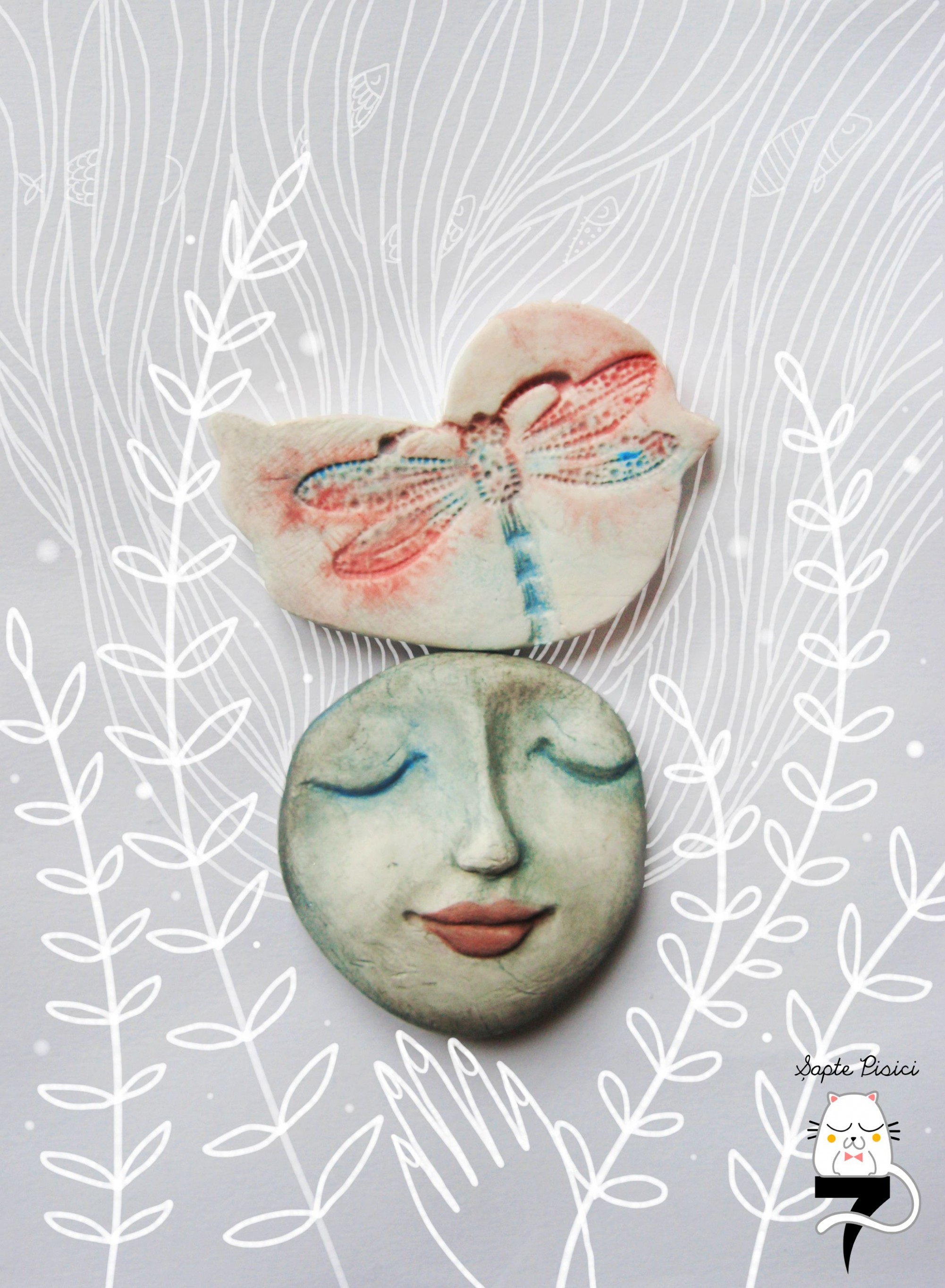 Air Dry Clay Brooches Modeled By Hand An Painted With ..