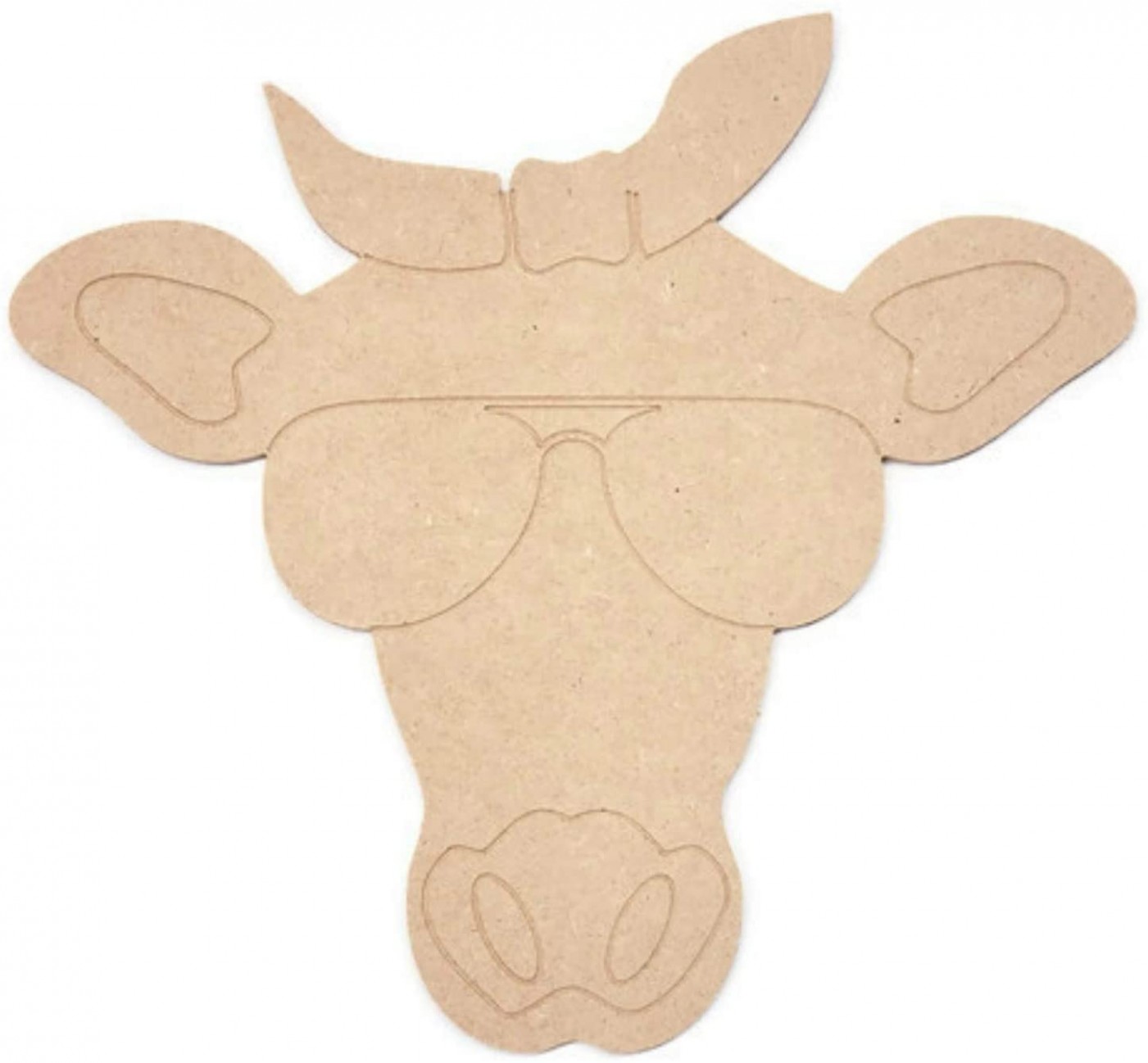 Amazon.com: Styling Cow With Shades Wood Cutout With Paint Lines ..