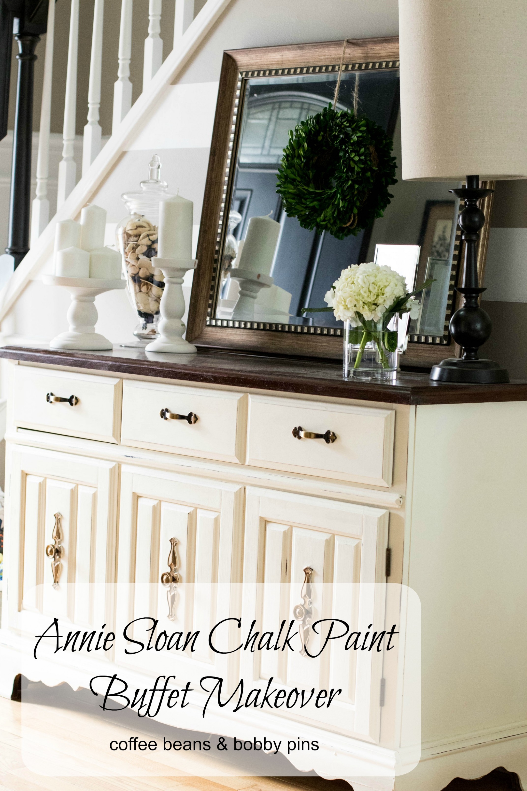Annie Sloan Chalk Paint: Buffet Makeover | Coffee Beans And Bobby Pins Annie Sloan White Chalk Paint With Dark Wax