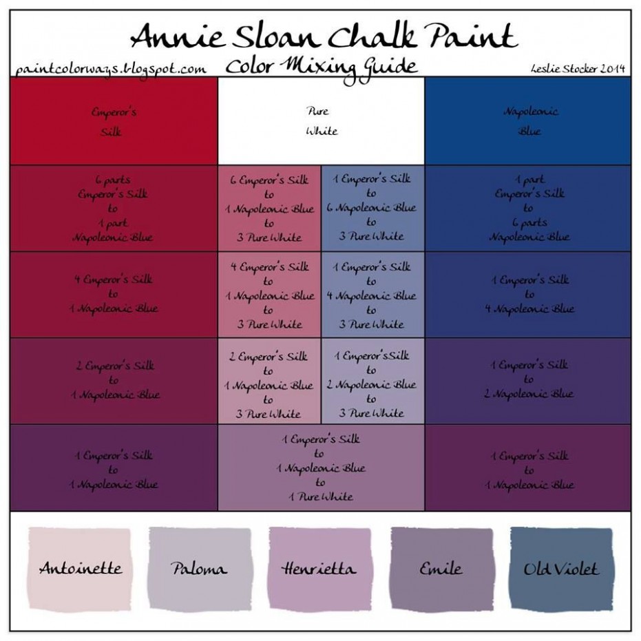 Annie Sloan Chalk Paint Color Mixing Guide. I Need This!!! | Annie ..