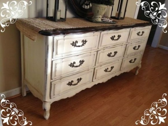 Annie Sloan Chalk Paint Dark Coffee Color Stained Top ..