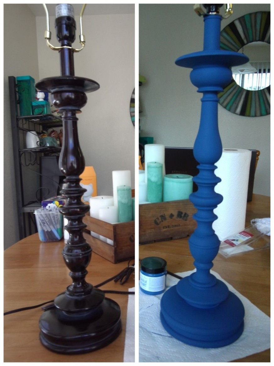 Annie Sloan Chalk Paint Lamp Makeover In Napoleonic Blue. No Prep ..