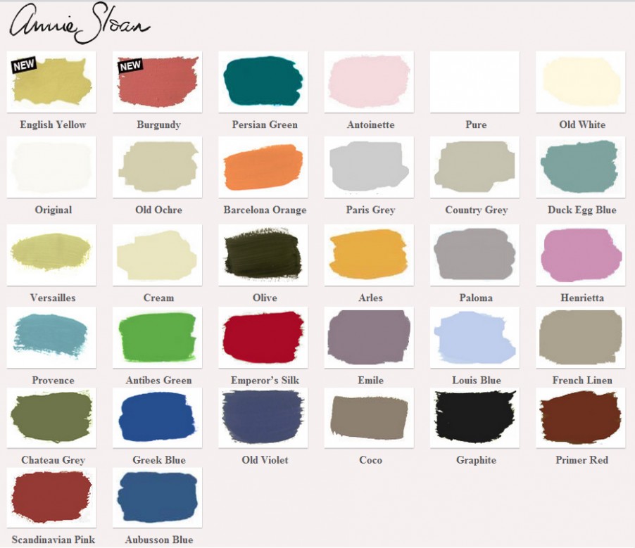 Annie Sloan Colour Chart The Flower Shoppethe Flower Shoppe Annie Sloan Chalk Paint Color Chart 2018