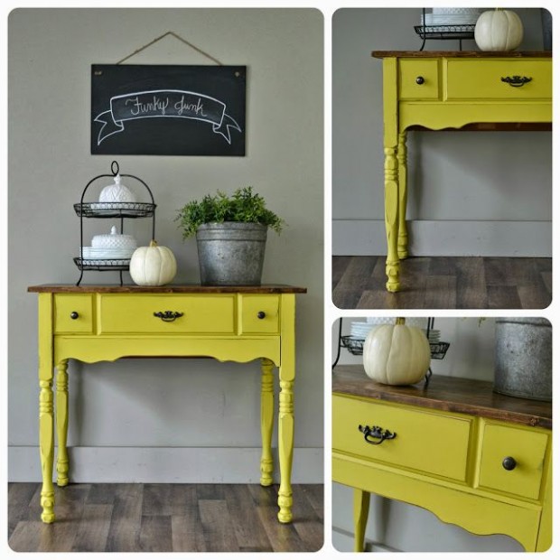 Annie Sloan English Yellow Table | Yellow Chalk Paint ..