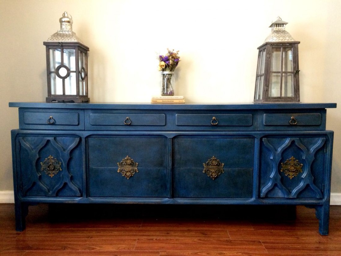 Annie Sloan Napoleonic Blue With Clear And Dark Wax. Buffet ..