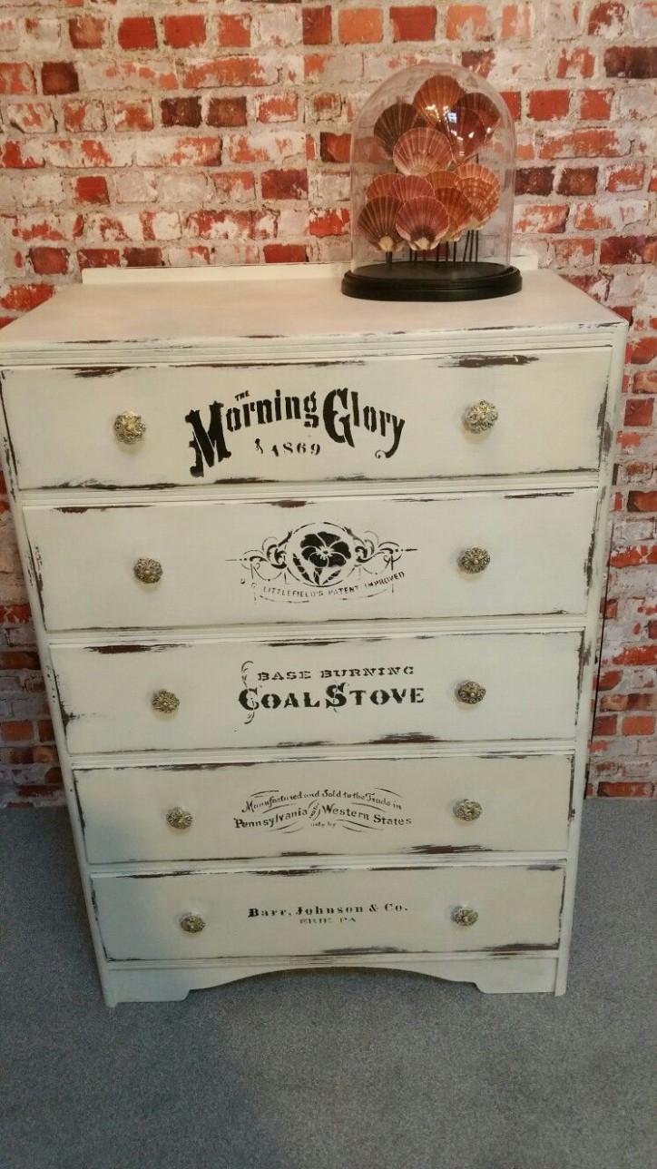 Anniesloan#chalkpaint#ebay#stencilled#morningglory | Furniture ..