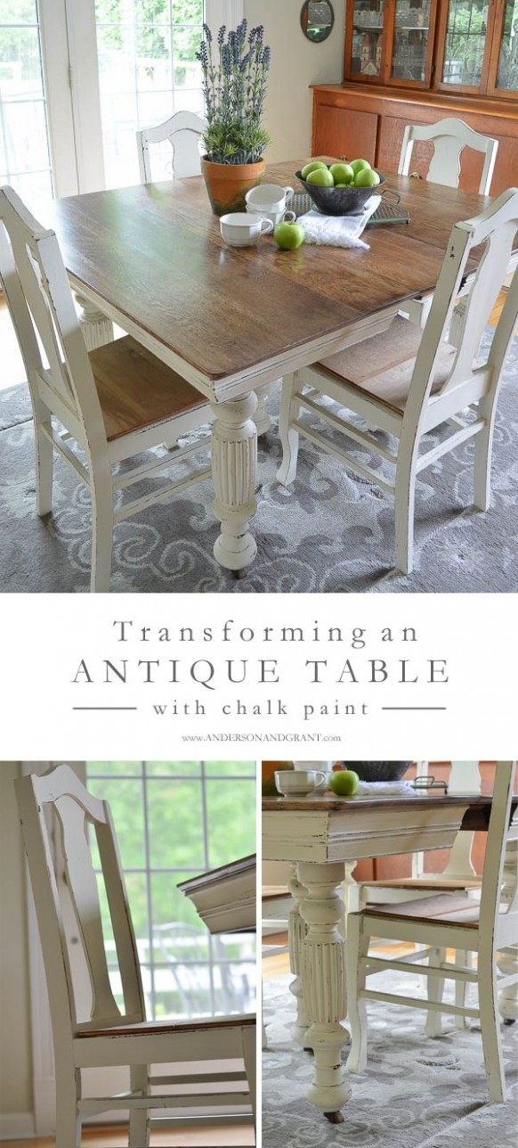 Antique Dining Table Updated With Chalk Paint | Stains ..