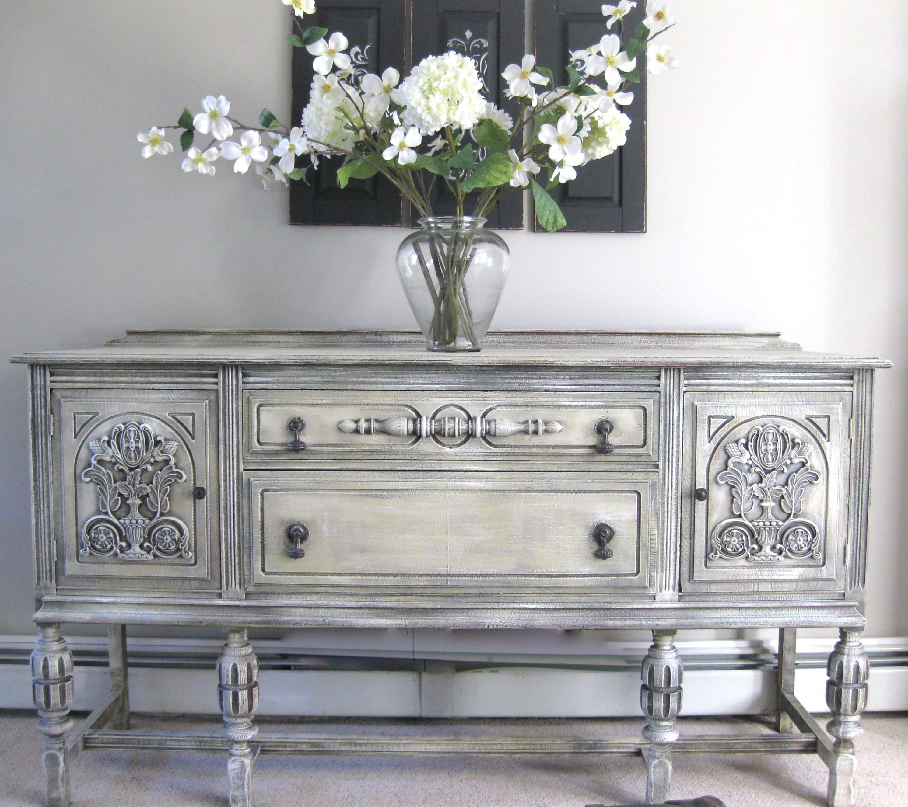 Antique Sideboard Buffet Painted With Annie Sloan Chalk Paint ..