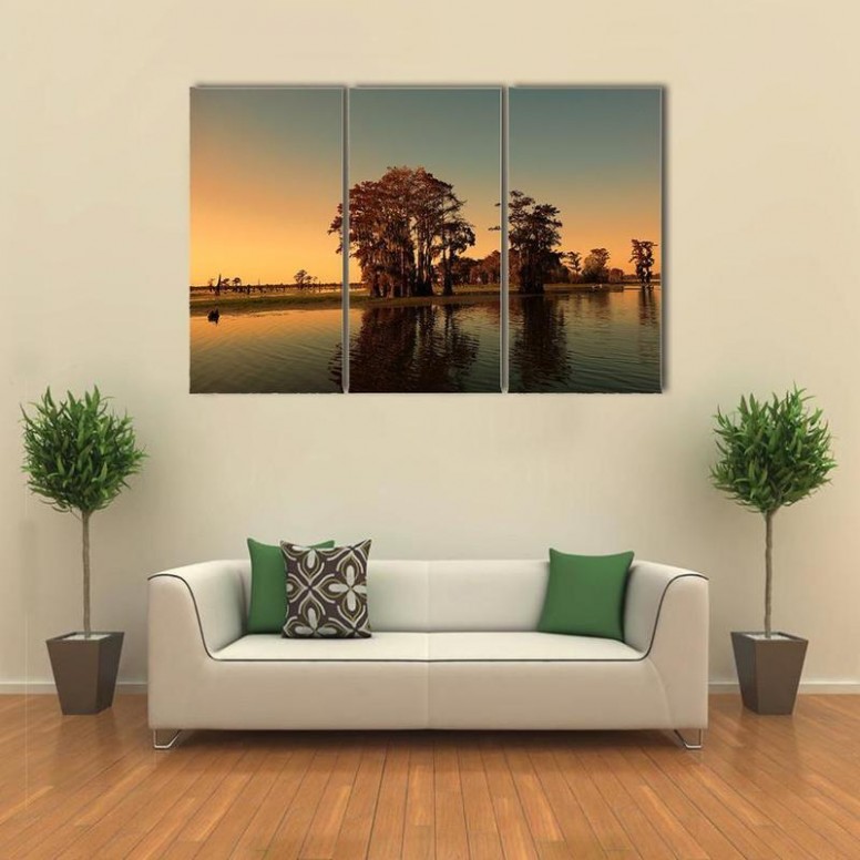 Bayou And Cypress Trees Near Henderson Multi Panel Canvas ..