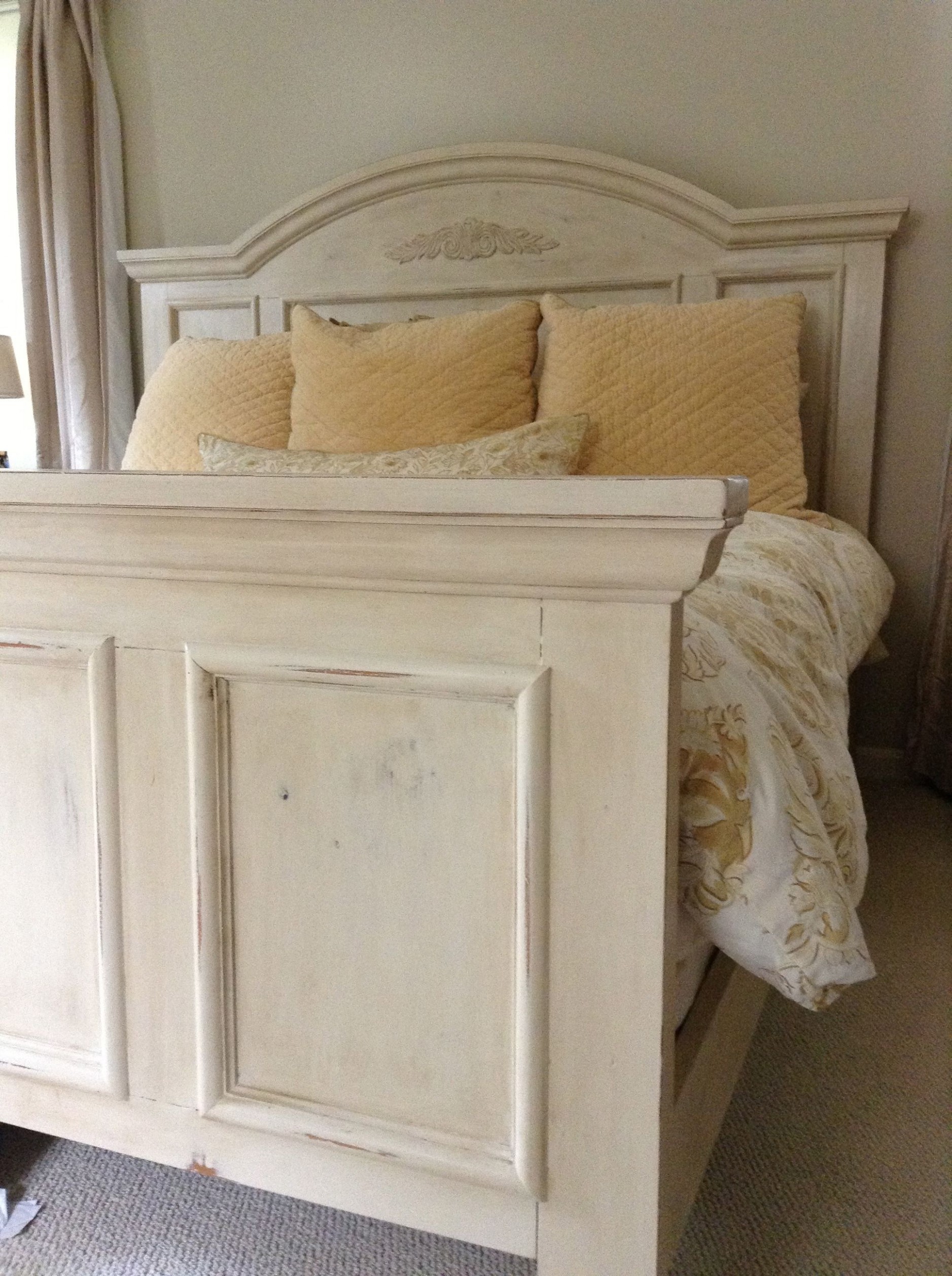 Bed Painted With Annie Sloan Old Ocre Chalk Paint; Distressed And ..