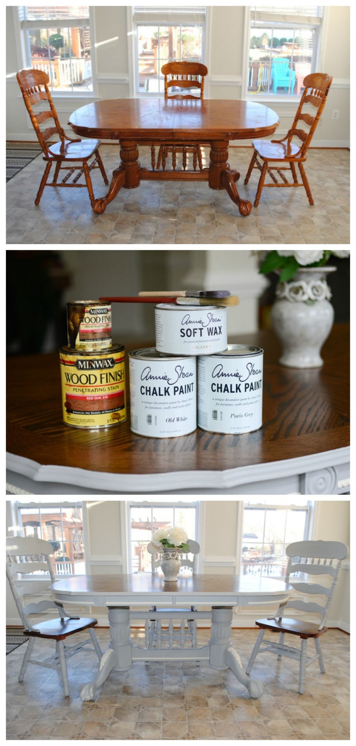 Before And After Dining Room Table Makeover With Annie Sloan Chalk ..