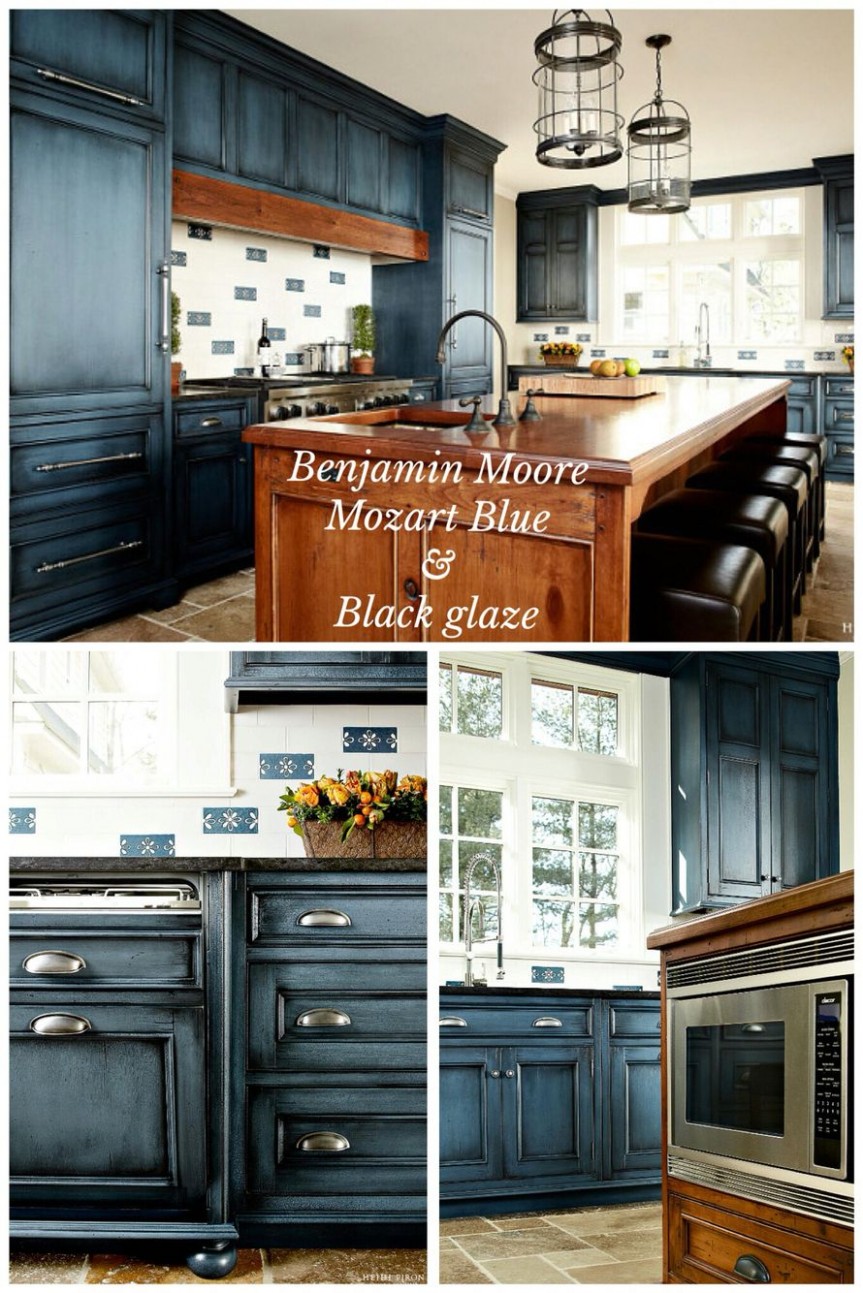 Benjamin Moore "mozart Blue" With Black Glaze Done By ..