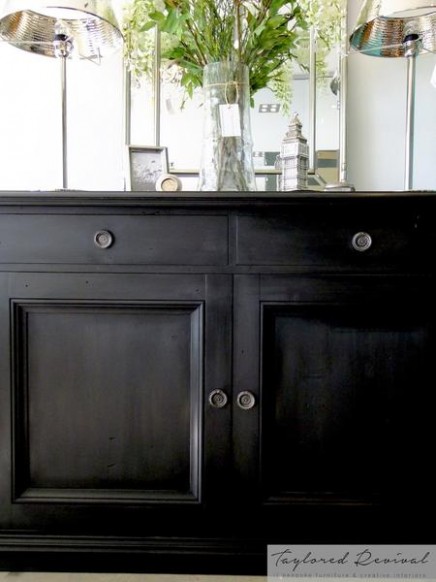 Black Commissioned Sideboard In Graphite With Black Wax ..
