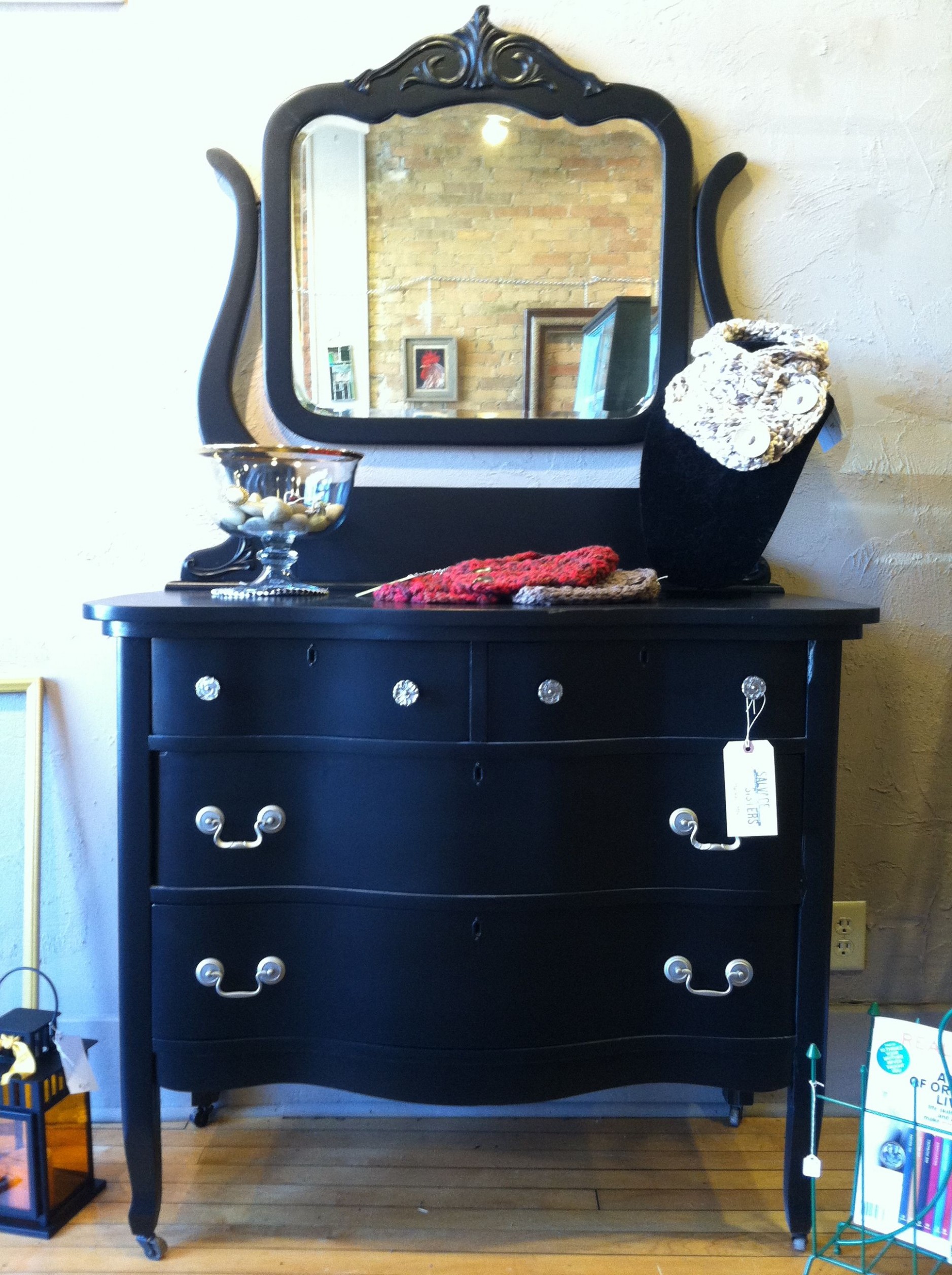 Black Painted Dresser And Mirror. | Salvage Sisters In The ..
