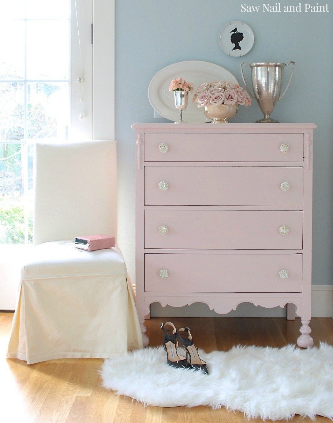 Blush Pink Vintage Dresser Chalk Paint Annie Sloan Ascp Milk ..