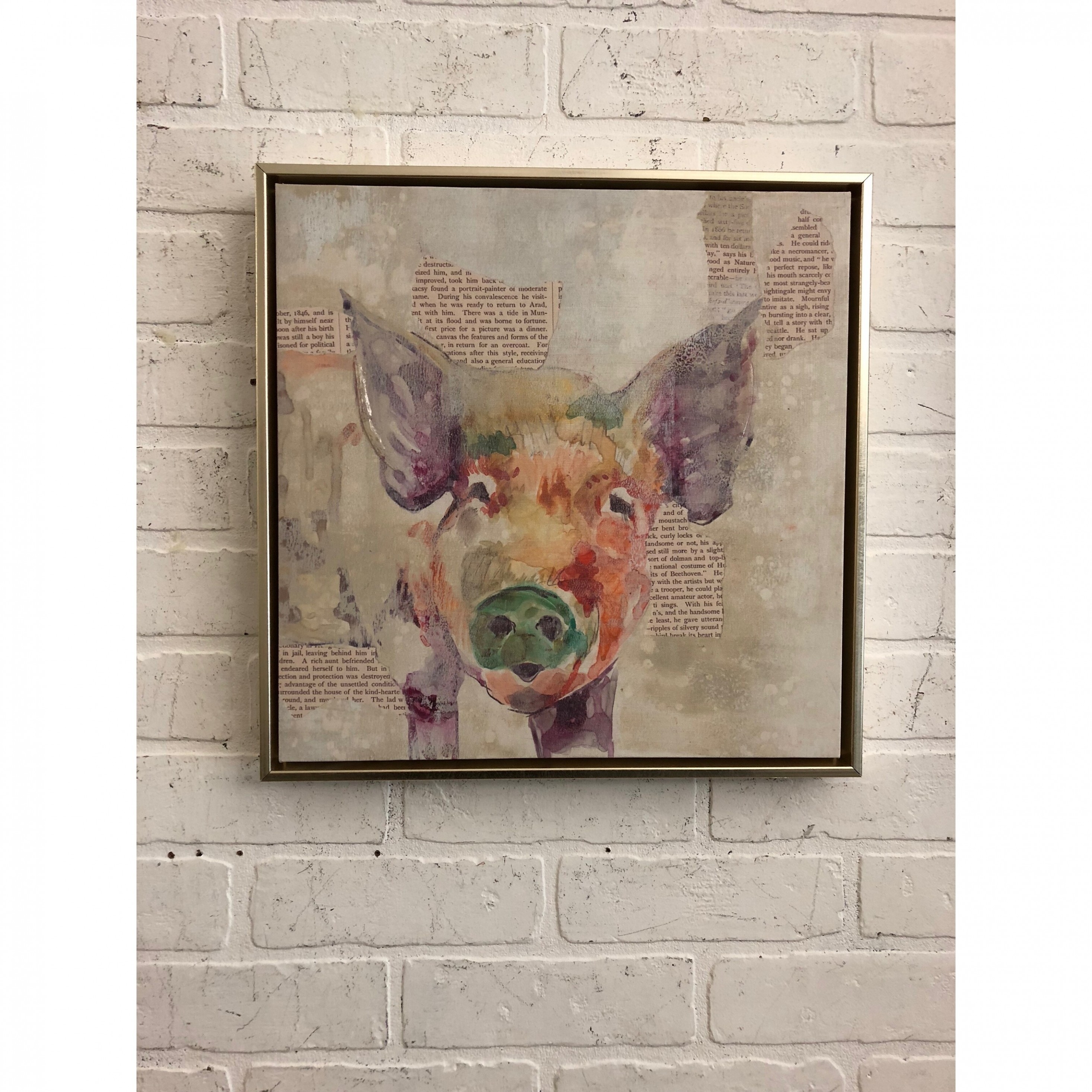 Boston Warehouse 6x6 Framed Canvas Art, Pig Canvas Painting Cles Near Me