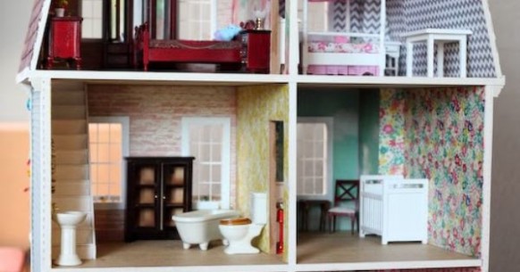 Build A Diy Dollhouse From Hobby Lobby. Wallpaper Is ..