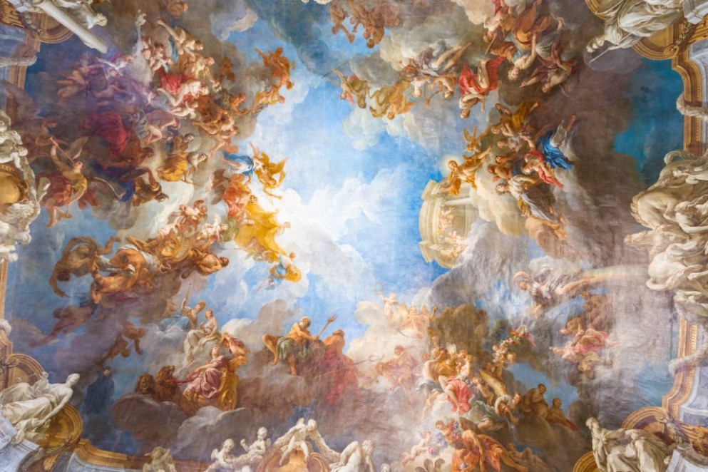 Ceiling Painting Of Palace Versailles Custom Wallpaper Abstract Painting Cl Near Me