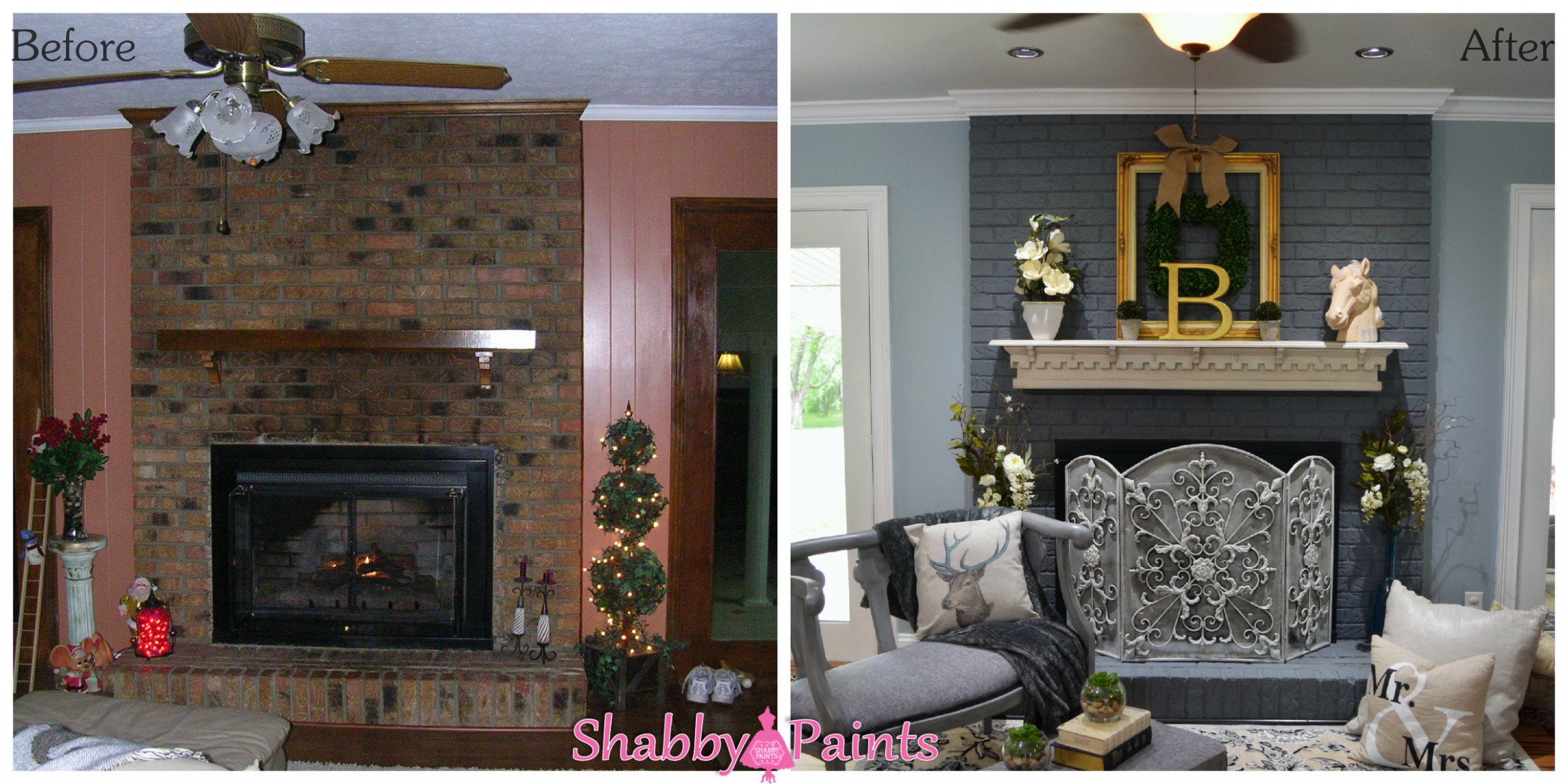 Chalk Acrylic Painted Fireplace Brick – Shabby Paints Can You Colour Chalk Paint With Acrylic Paint