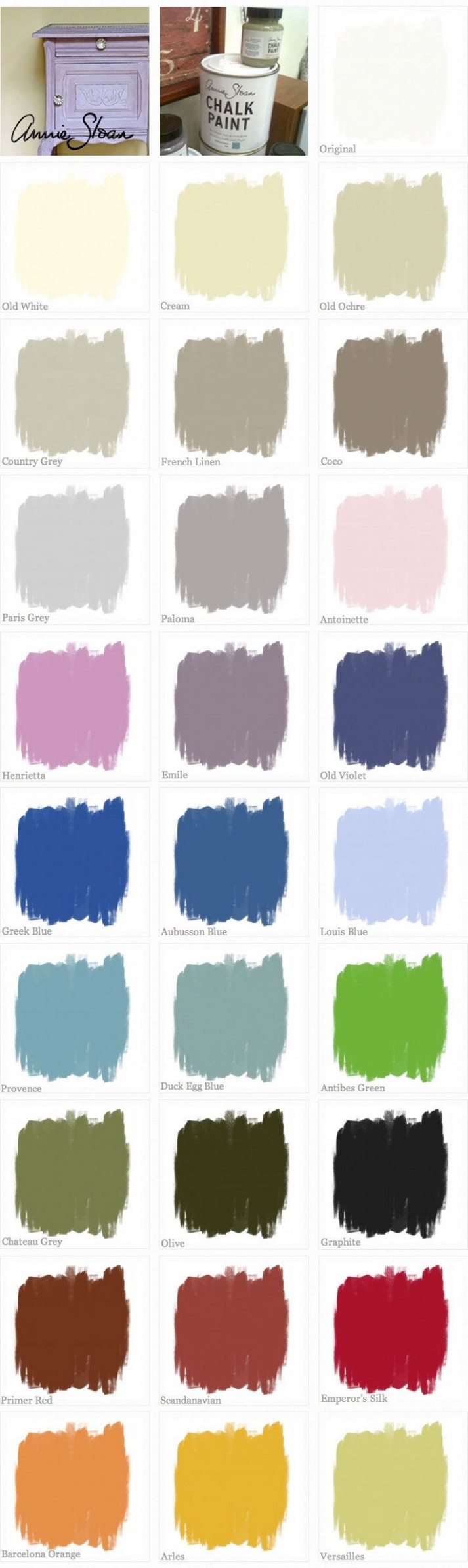 Chalk Paint :: Annie Sloan Chalk Paint Color Swatches (missing ..
