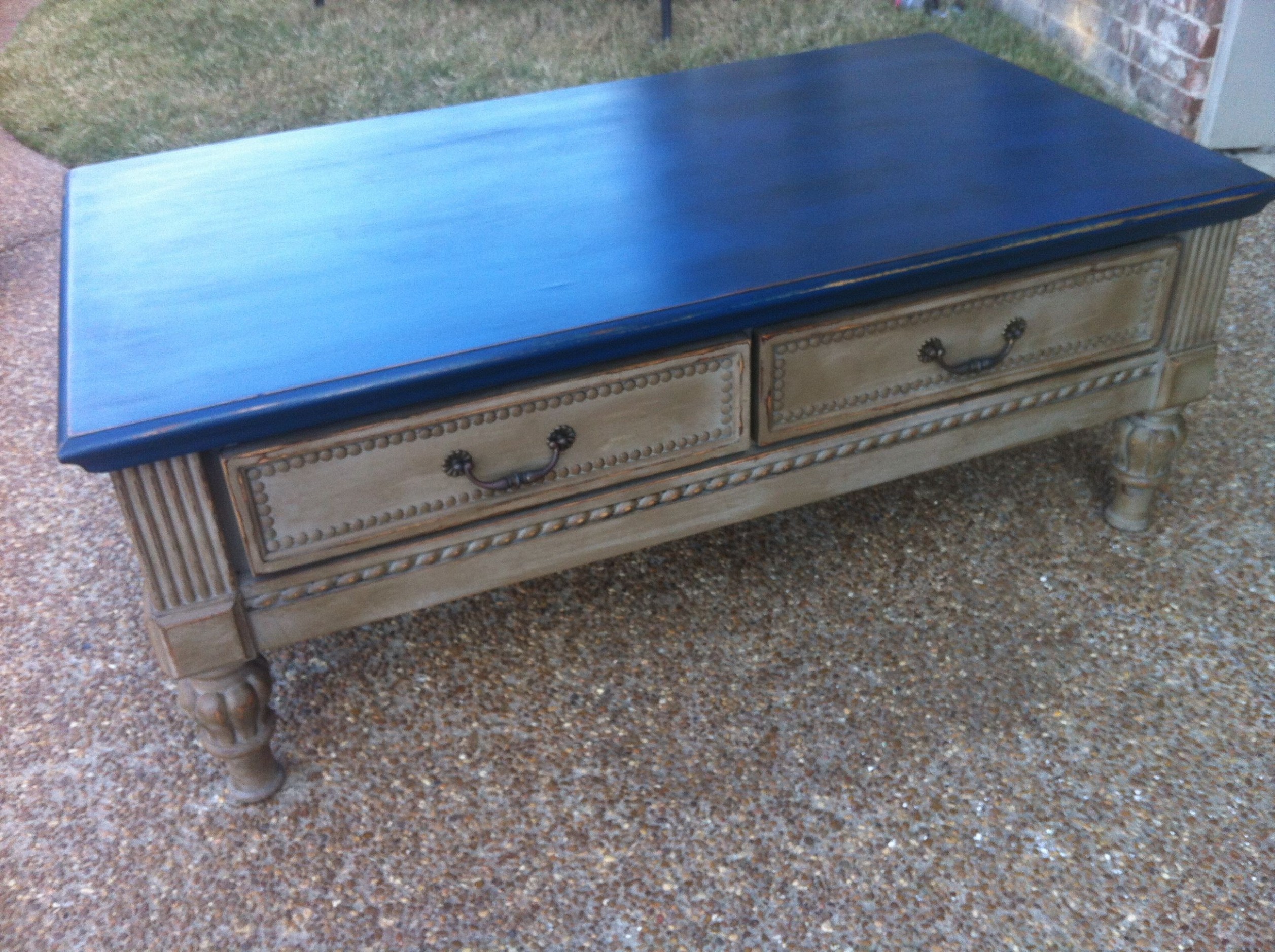 Chalk Paint By Annie Sloan Napoleonic Blue And Coco With Dark Wax ..