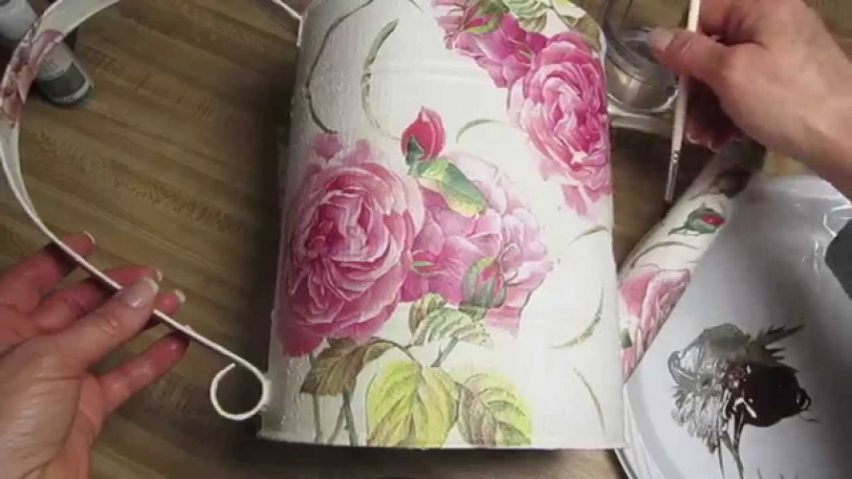 Chalk Paint & Decoupage On Metal Pitcher / This Pitcher ..