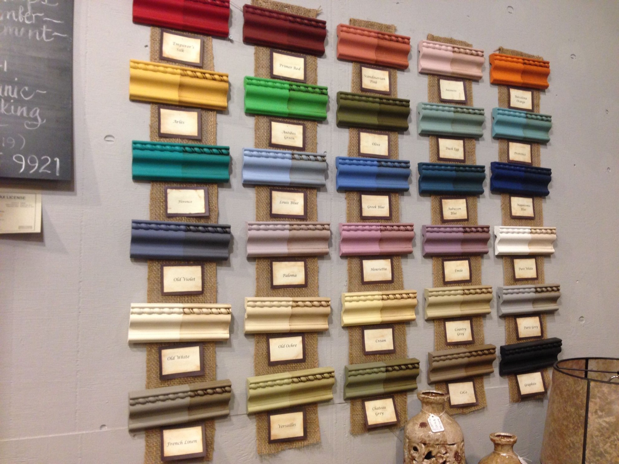 Chalk Paint® Sample Board Colors All In A Row, Annie Sloan Chalk ..