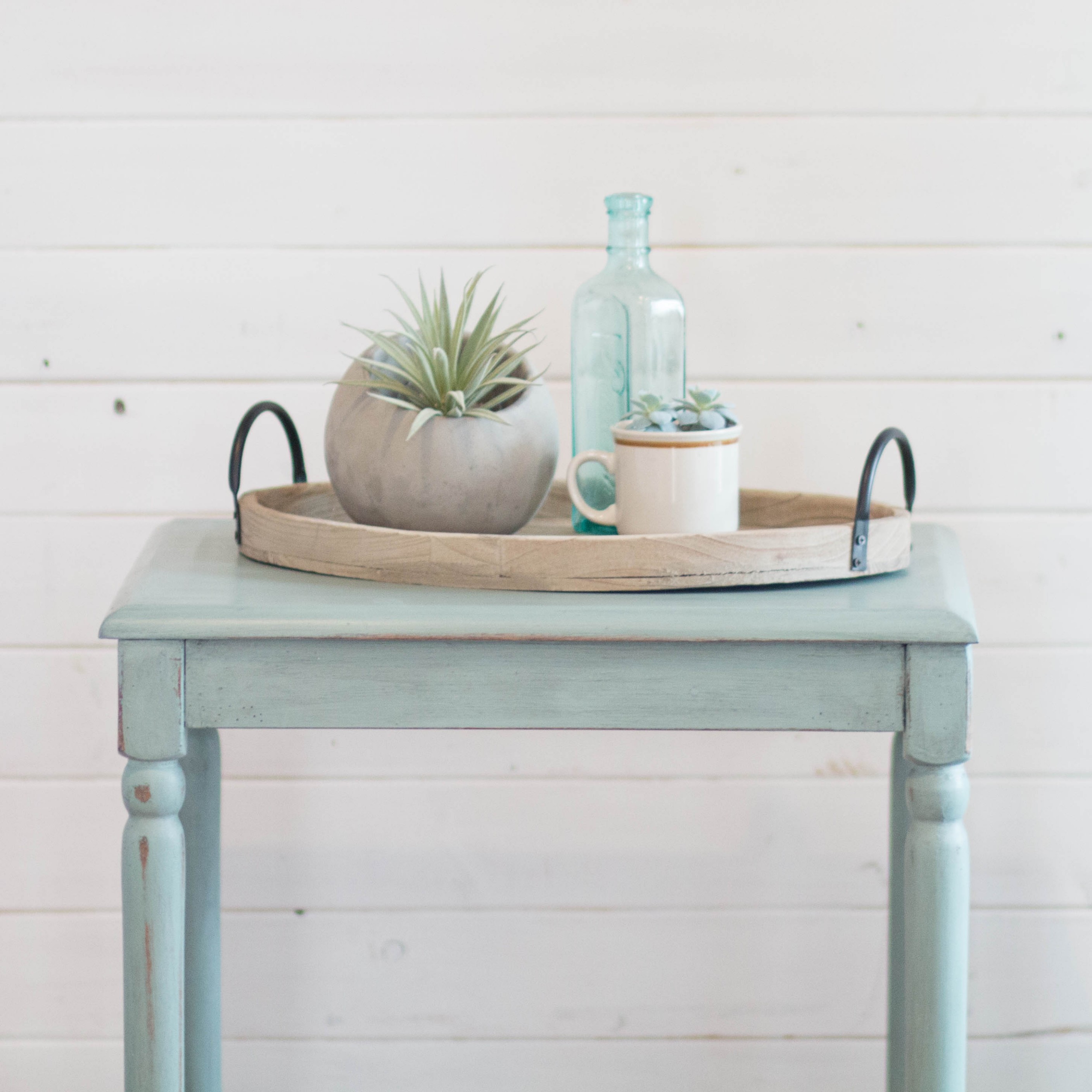 Chalk Paint® Tutorial By Eco Chic End Table Duck Egg Blue Annie Sloan Chalk Paint Duck Egg