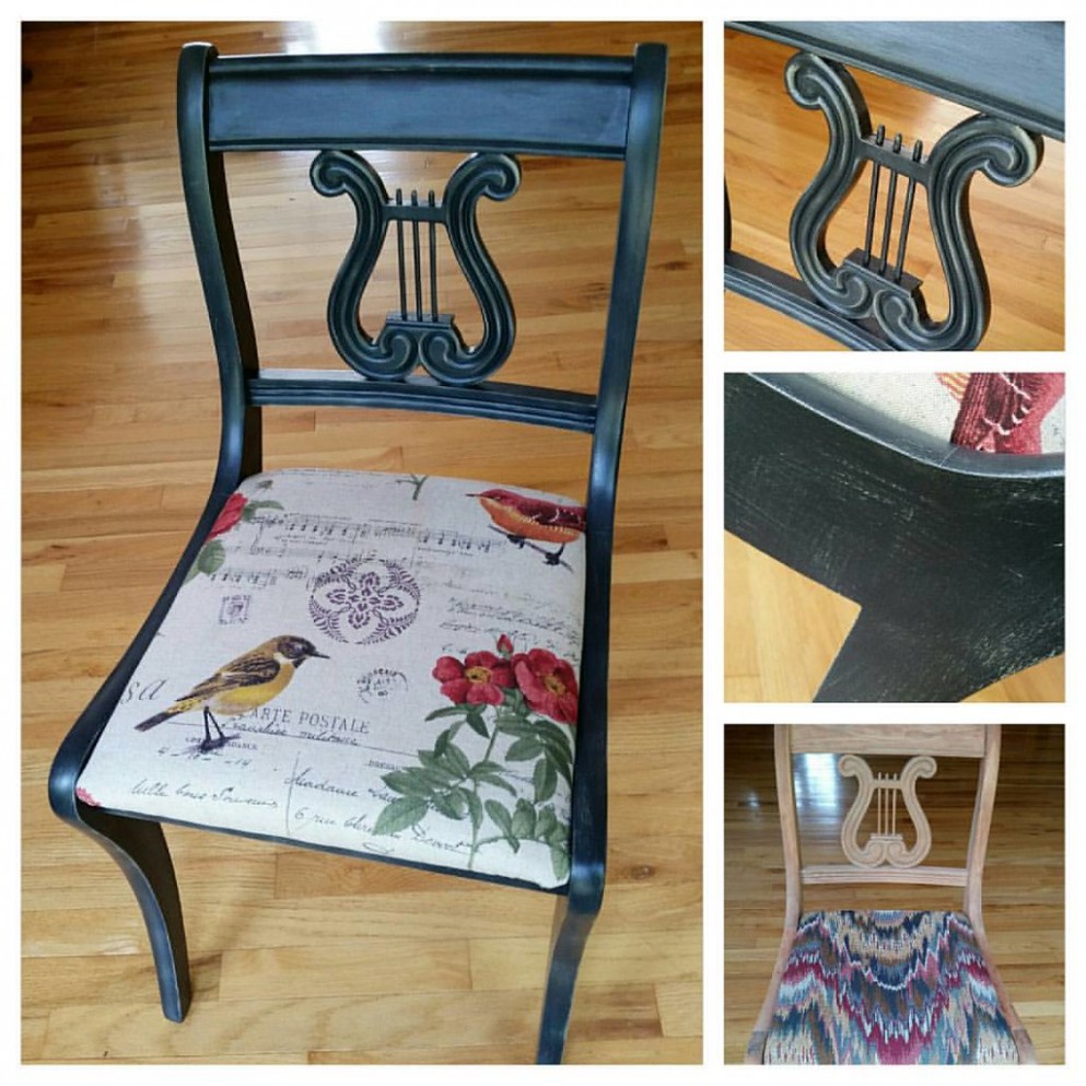 Chalk Painted Vintage Harp Chair Annie Sloan Chalk Paint On Fabric