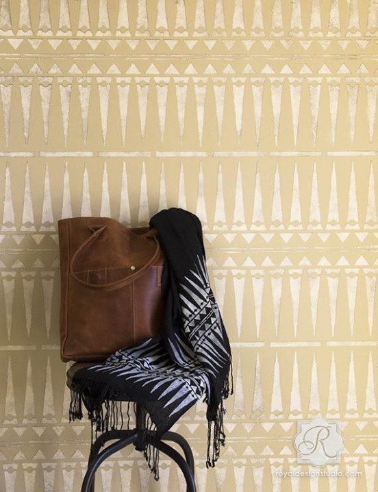 Chic African Tribal Wall Stencil Allover Pattern For ..