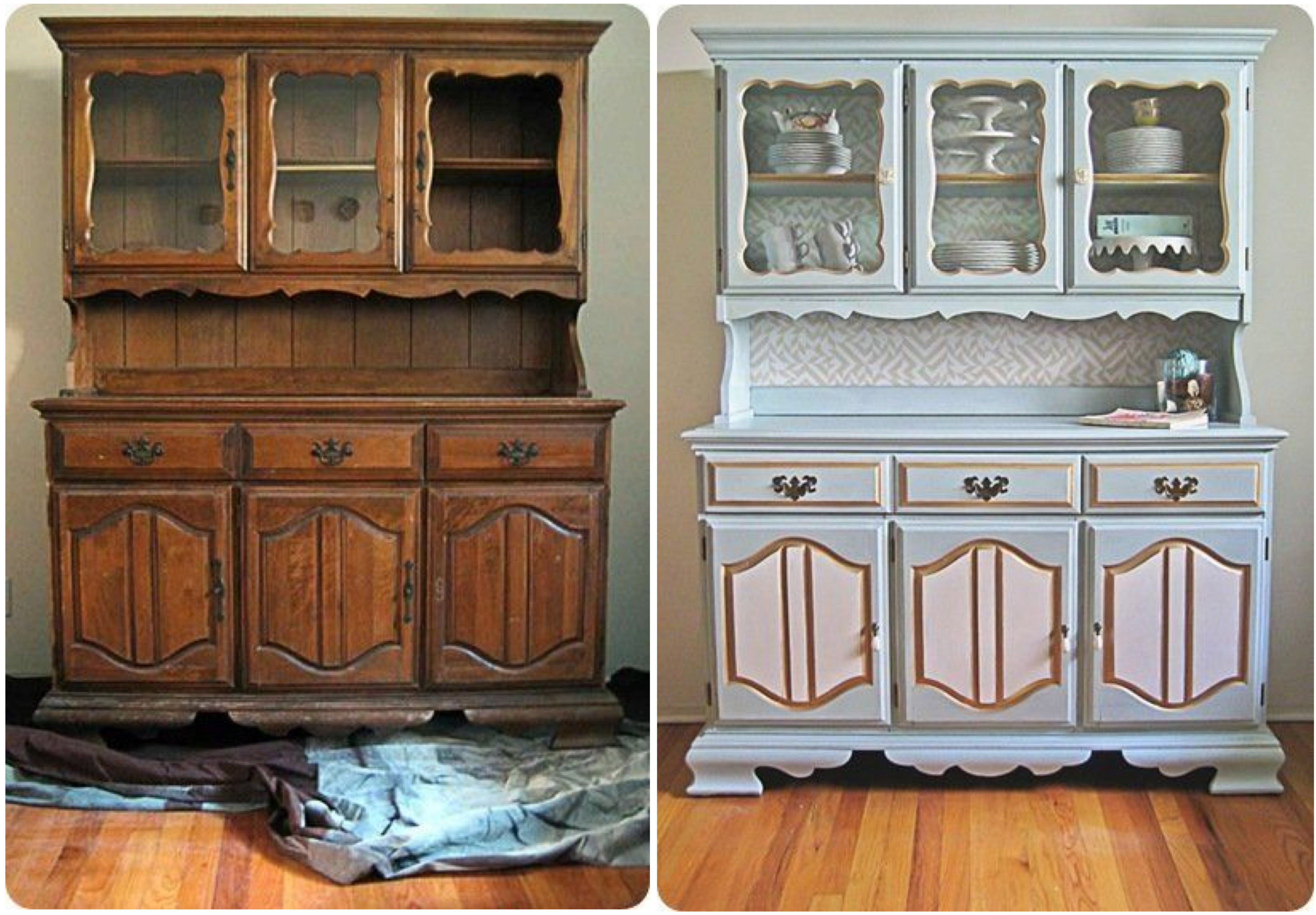 China Hutch Before And After Using Annie Sloan Chalk Paint ..