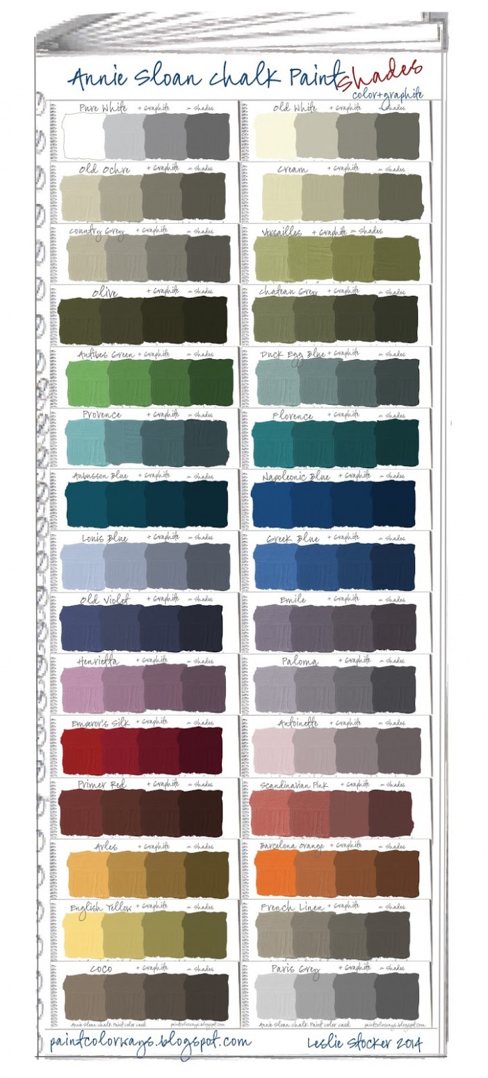 Colorways: Annie Sloan Chalk Paint Swatch Book Part 10 Shades Annie Sloan Chalk Paint Grey Colors