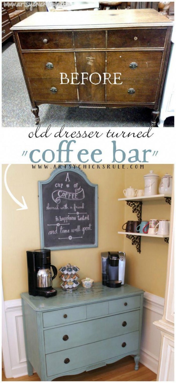Come See How I Made A "coffee Bar" Out Of An Old Antique, Thrift ..