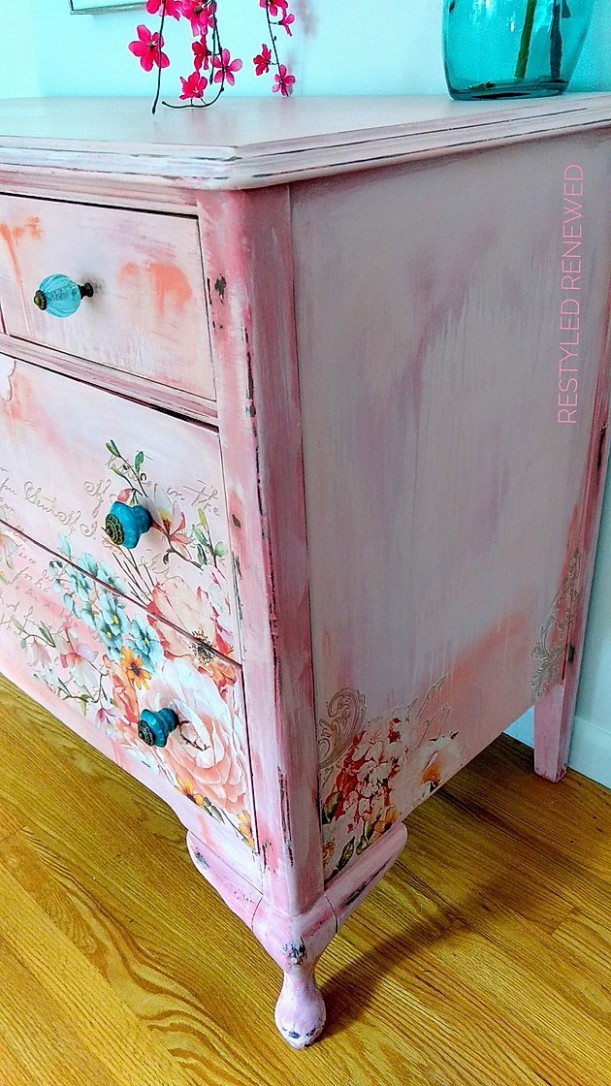 Coral Pink Boho Dresser Annie Sloan Chalk Paint Pink