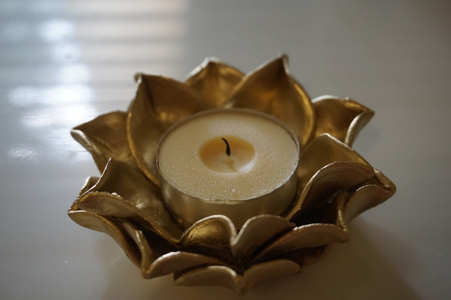 Crafts And Crafts Only: Air Dry Clay Candle Holder Home Decor Diy Gold Paint For Air Dry Clay