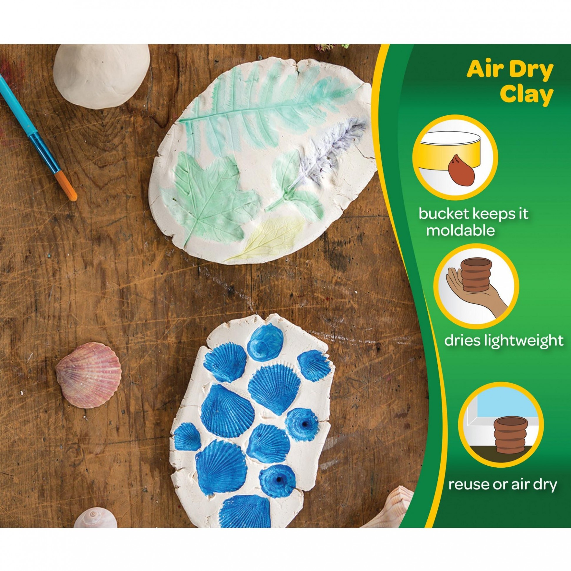 Crayola Air Dry Modeling Clay, 10.10 Lbs Bucket, No Bake Clay, Terra ..