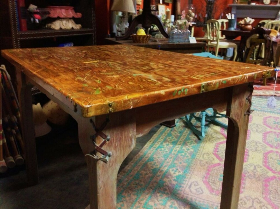 Custom Painted "the Cowboy Table" Chalk Paint® Decorative ..