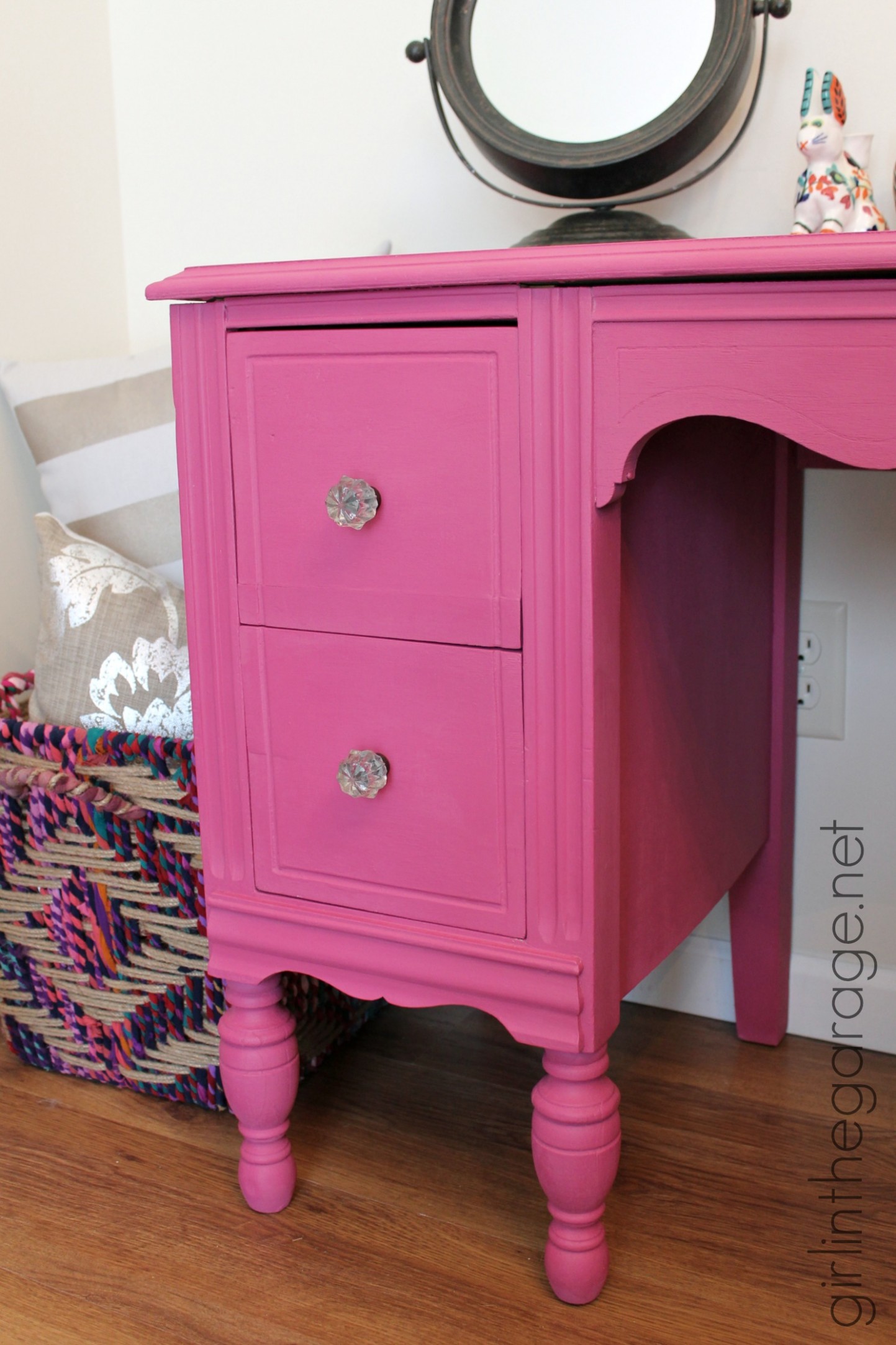 Custom Pink Chalk Paint Vanity | Girl In The Garage® Annie Sloan Chalk Paint Pink